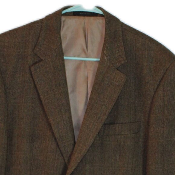 Houndstooth Blazer Brown Patches on Elbows Size 40 Slim 100% Lamb's Wool - Picture 10 of 13